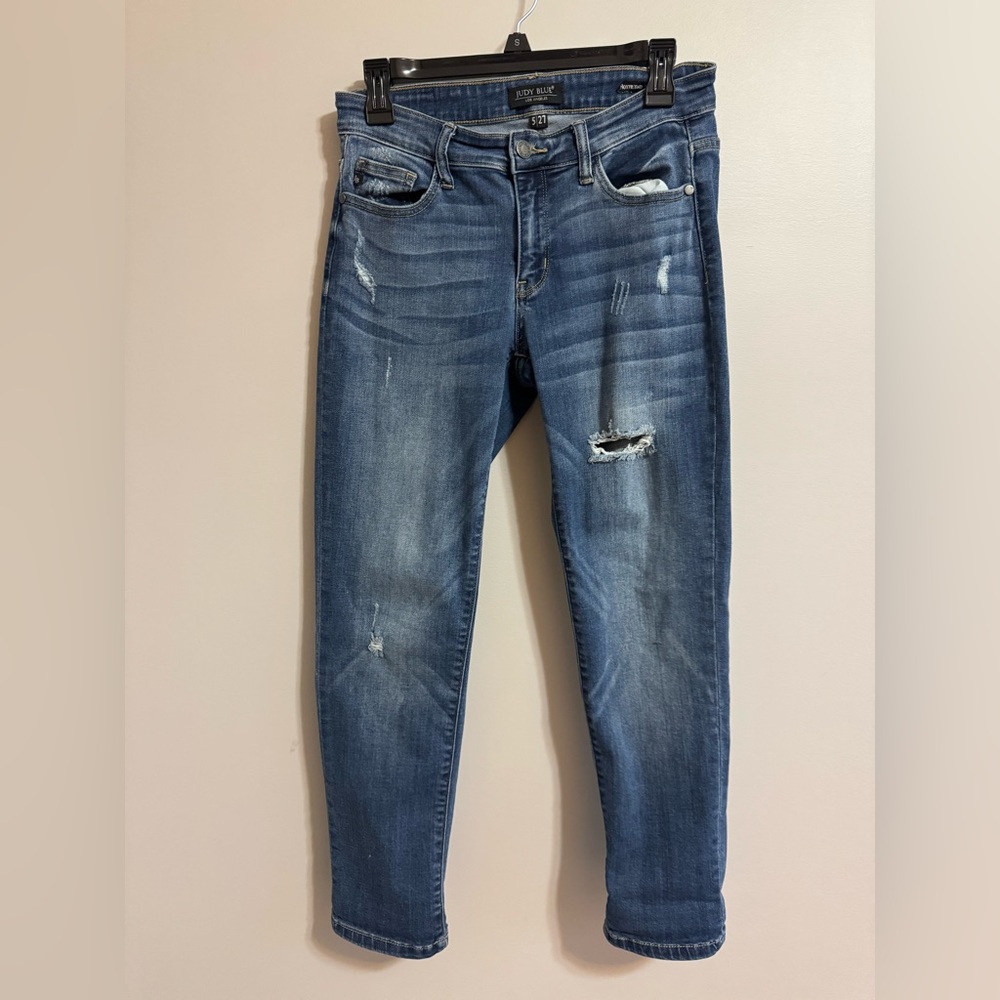 Judy Blue Boyfriend Distressed Blue Women's Jeans size‎ 5/27